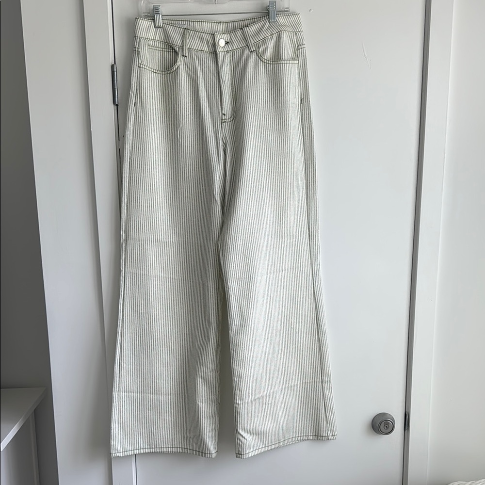 Striped Wide-Leg Pants